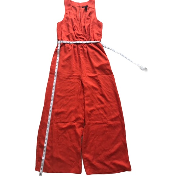 BCBGMaxAzria Surplice Woven Jumpsuit, Red Size XS - Picture 6 of 7